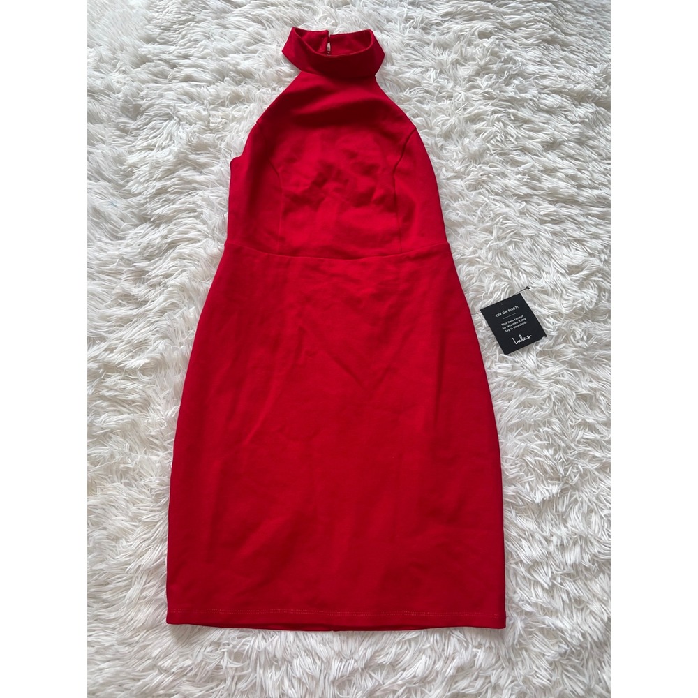Lulus Side Effects Halter Neck Mini Dress